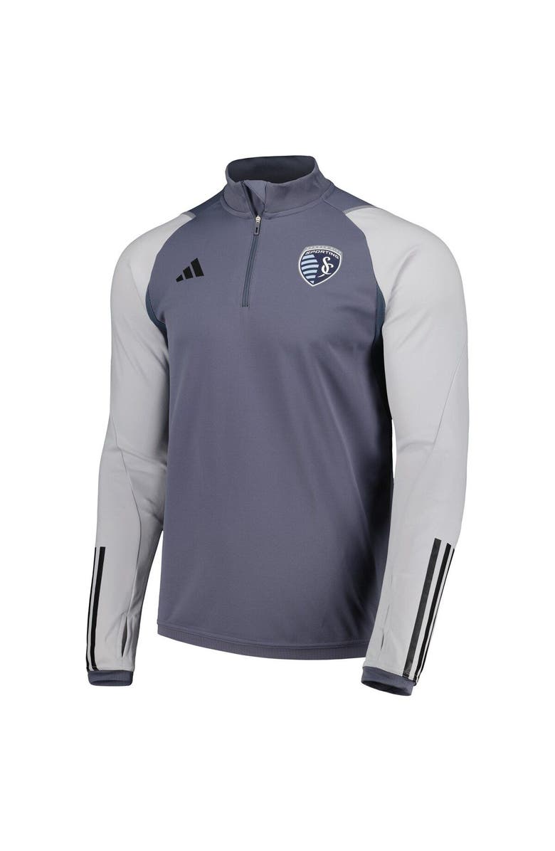 adidas Men's adidas Gray Sporting Kansas City 2024 On-Field AEROREADY Quarter-Zip Training Top, Alternate, color, Gray