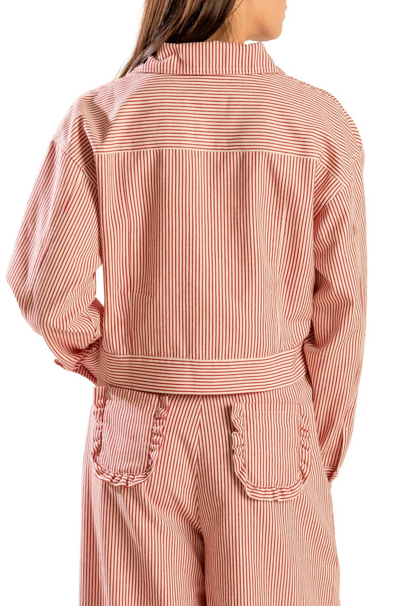 FREEMARKET Striped Twill Jacket, Alternate, color, Red