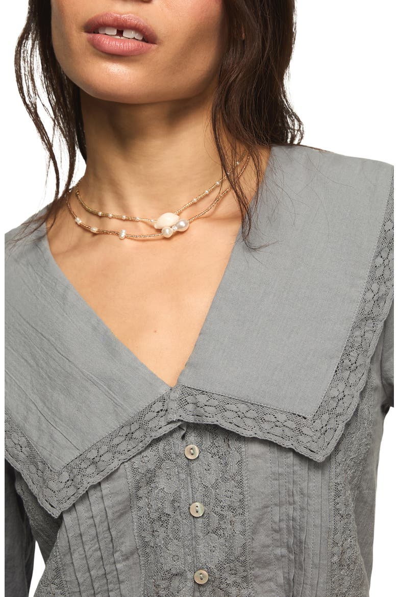 Lace Peplum Top, Alternate, color, TRADEWINDS
