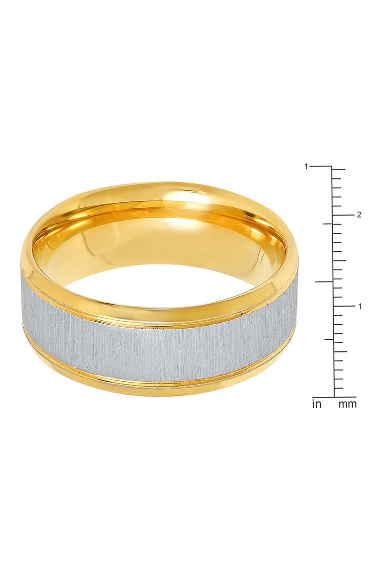 Men's Two Tone 18k Gold Plated Ring, Alternate, color, GOLD