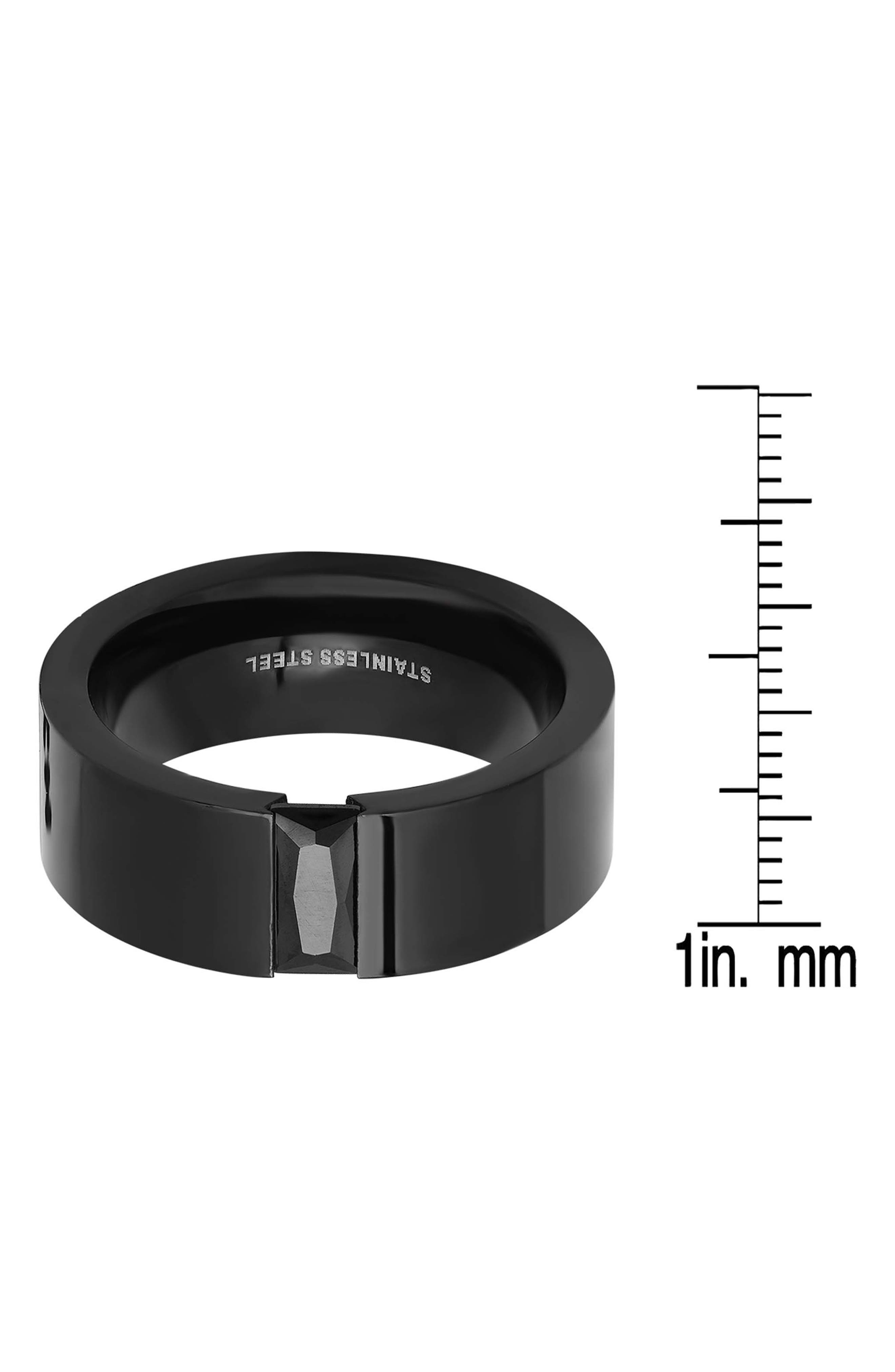 Men's Black Ion-Plated Stainless Steel Ring