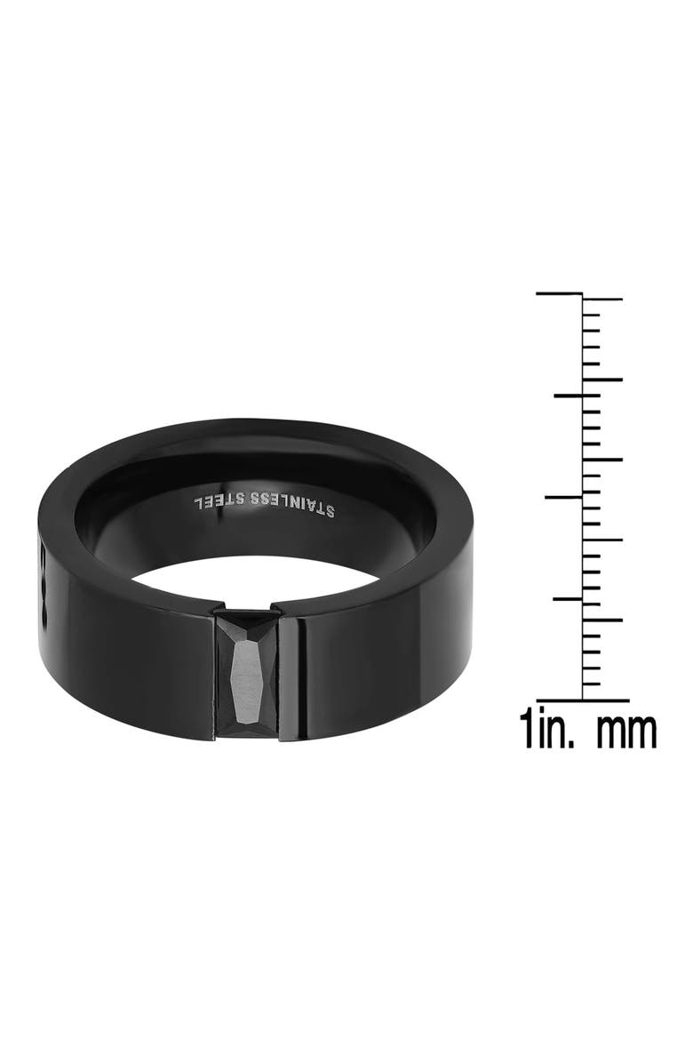 Men's Black Ion-Plated Stainless Steel Ring, Main, color, BLACK
