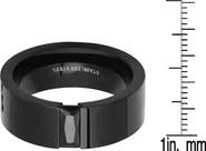 STEELTIME Men's Black Ion-Plated Stainless Steel Ring