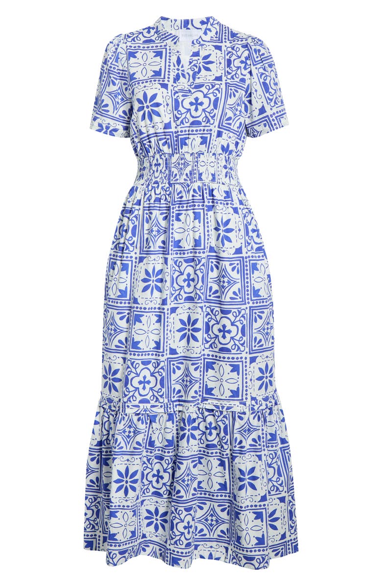 SUGARLIPS Arbor Tile Belraj Tiered Cotton Maxi Dress, Main, color, 