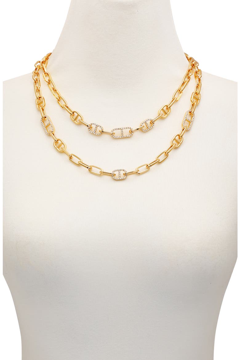 Layered Mariner Chain Necklace, Alternate, color, GOLD TONE