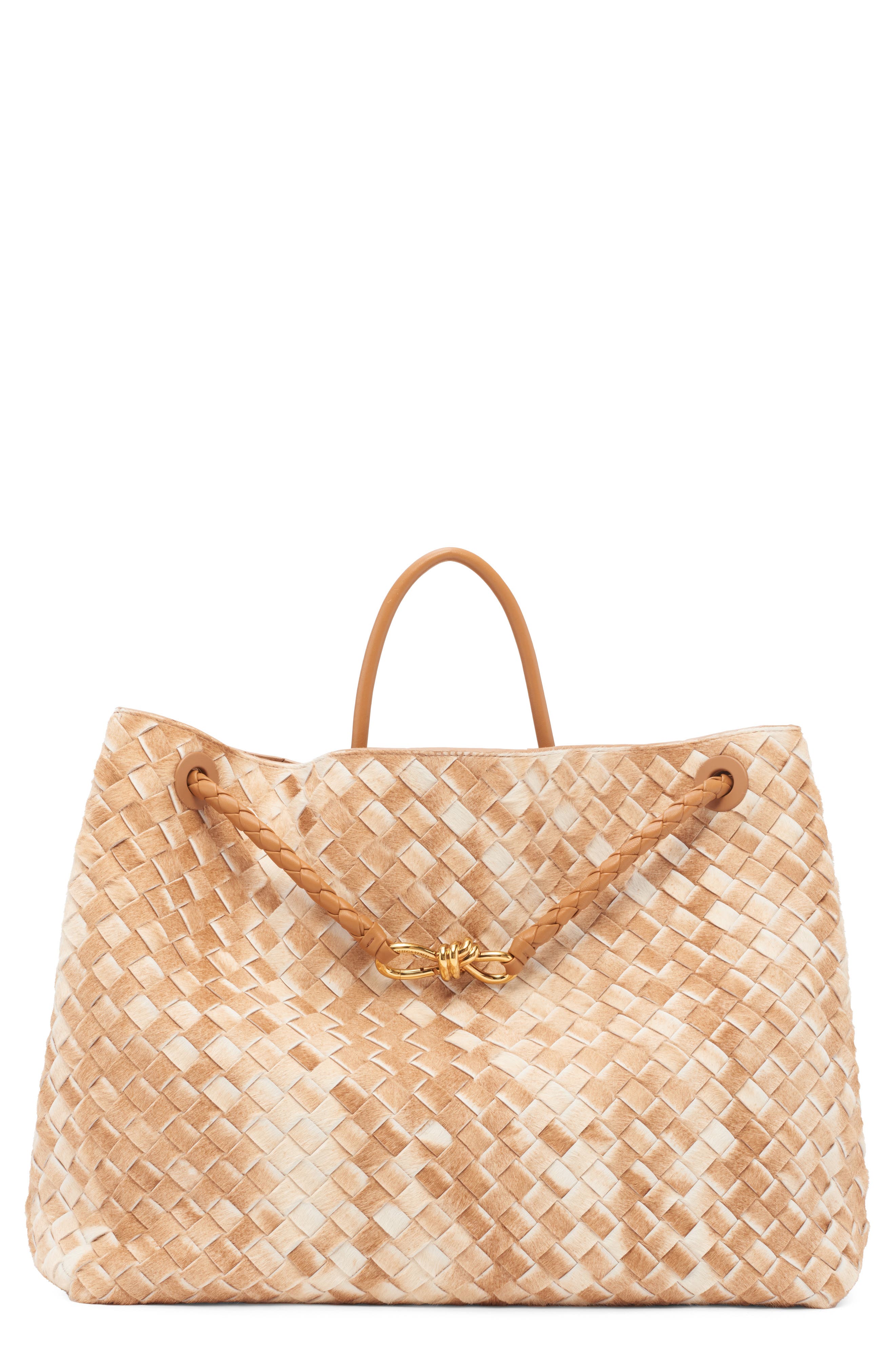 Bottega Veneta Large Andiamo Dégradé Genuine Calf Hair Tote, Main, color, 9607 Milk Tea/ Ca20-Mb-C20