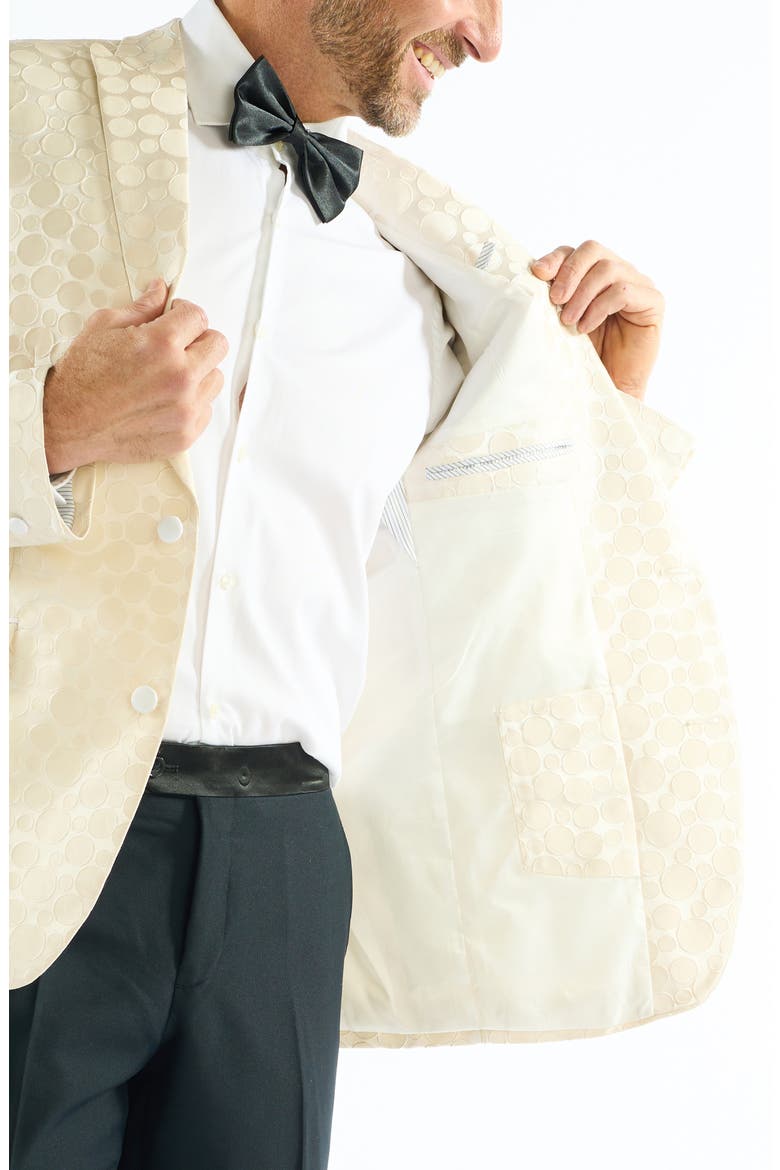 Dotted Jacquard Evening Jacket, Alternate, color, IVORY
