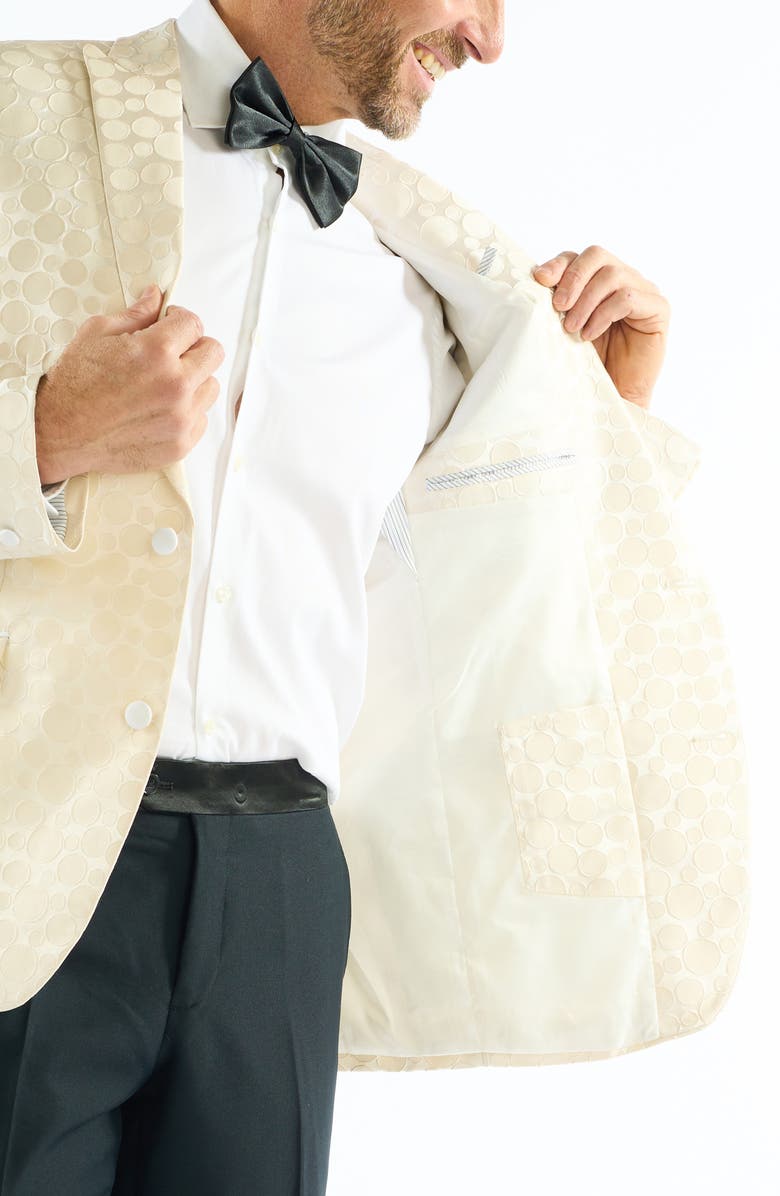 SAVILE ROW CO Dotted Jacquard Evening Jacket, Alternate, color, Ivory
