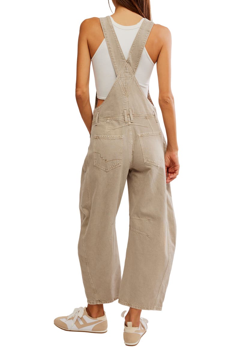 Good Luck Denim Overalls, Alternate, color, COBBLESTONE