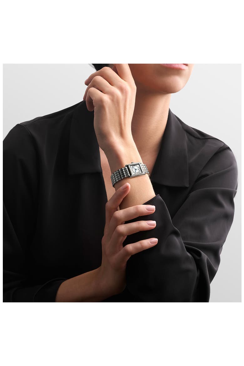 Mini DolceVita Diamond Pavé Bracelet Watch, 29mm, Alternate, color, SILVER