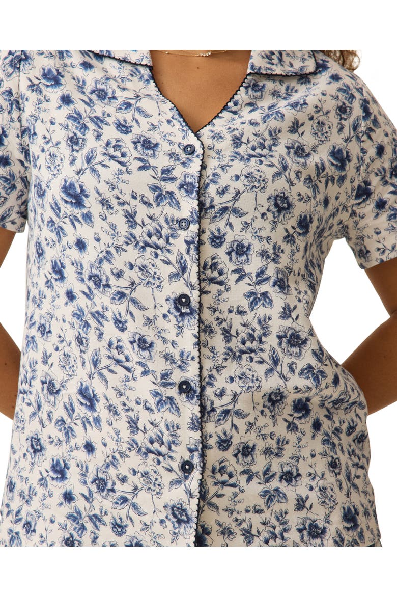 Cotton Blend Pajama Set, Alternate, color, Navy Toile