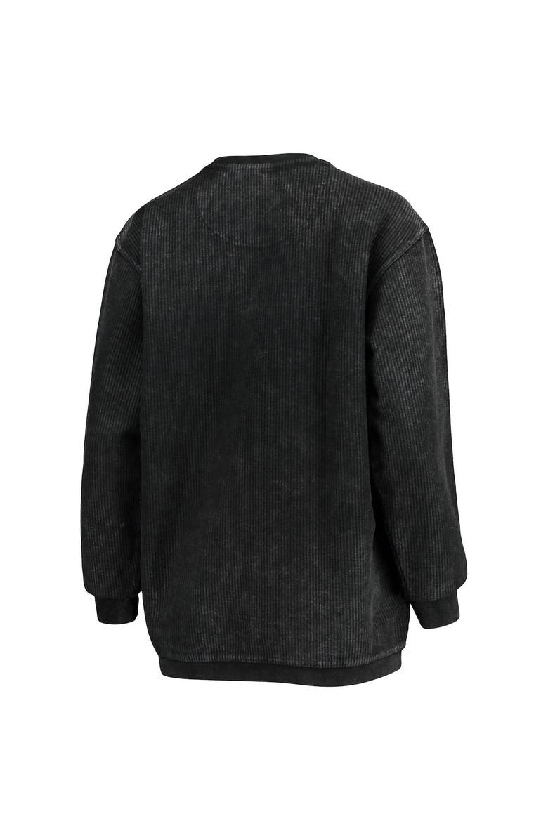 PRESSBOX Women's Pressbox Black Oregon State Beavers Comfy Cord Vintage Wash Basic Arch Pullover Sweatshirt, Alternate, color, Black