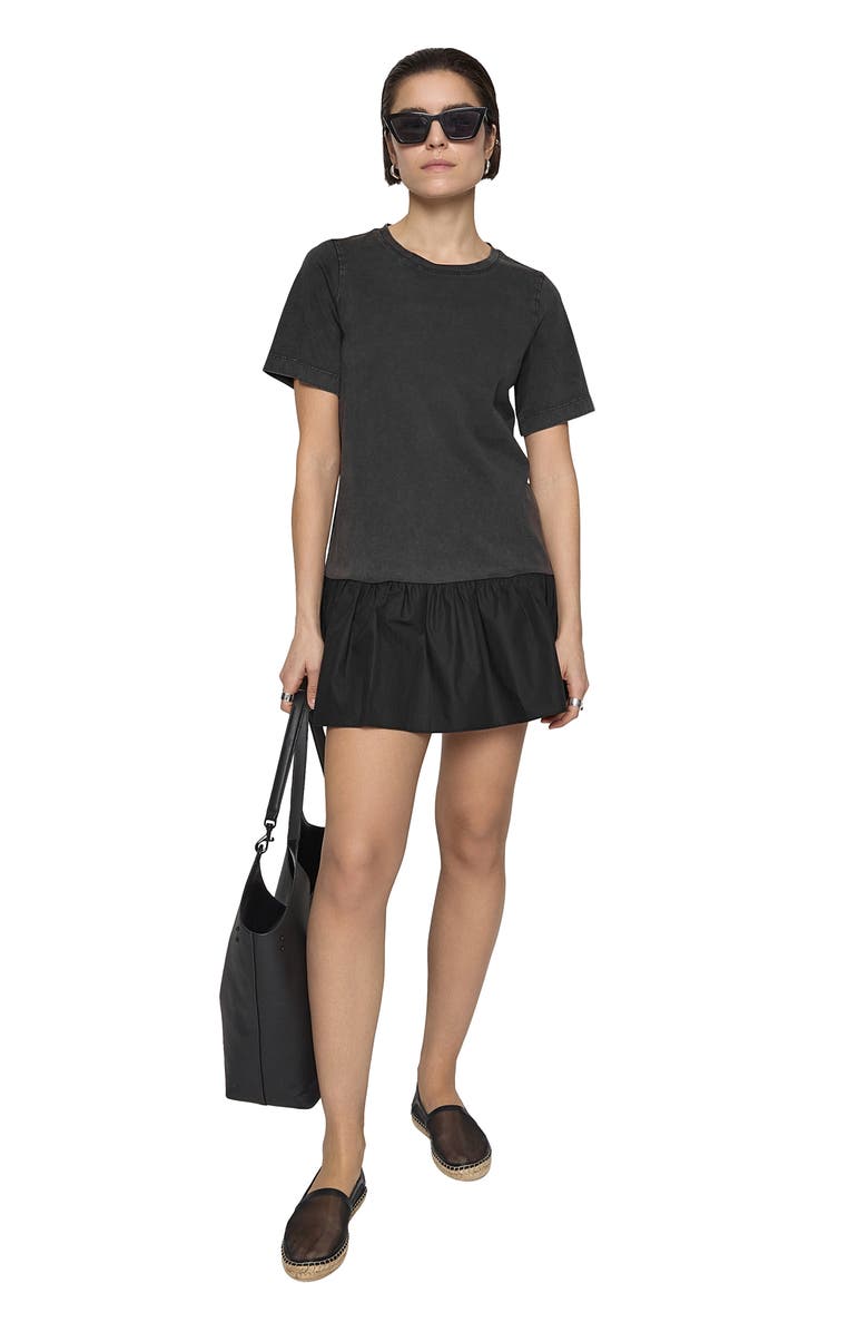 Rebecca Minkoff Elsie Cotton Jersey T-Shirt Minidress, Alternate, color, Acid Wash Black