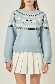 English Factory Sheep Fair Isle Sweater