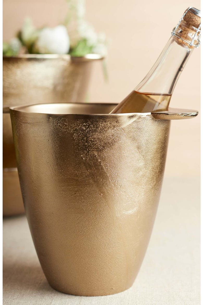 Stinson Antique Brass Wine Chiller, Alternate, color, Gold