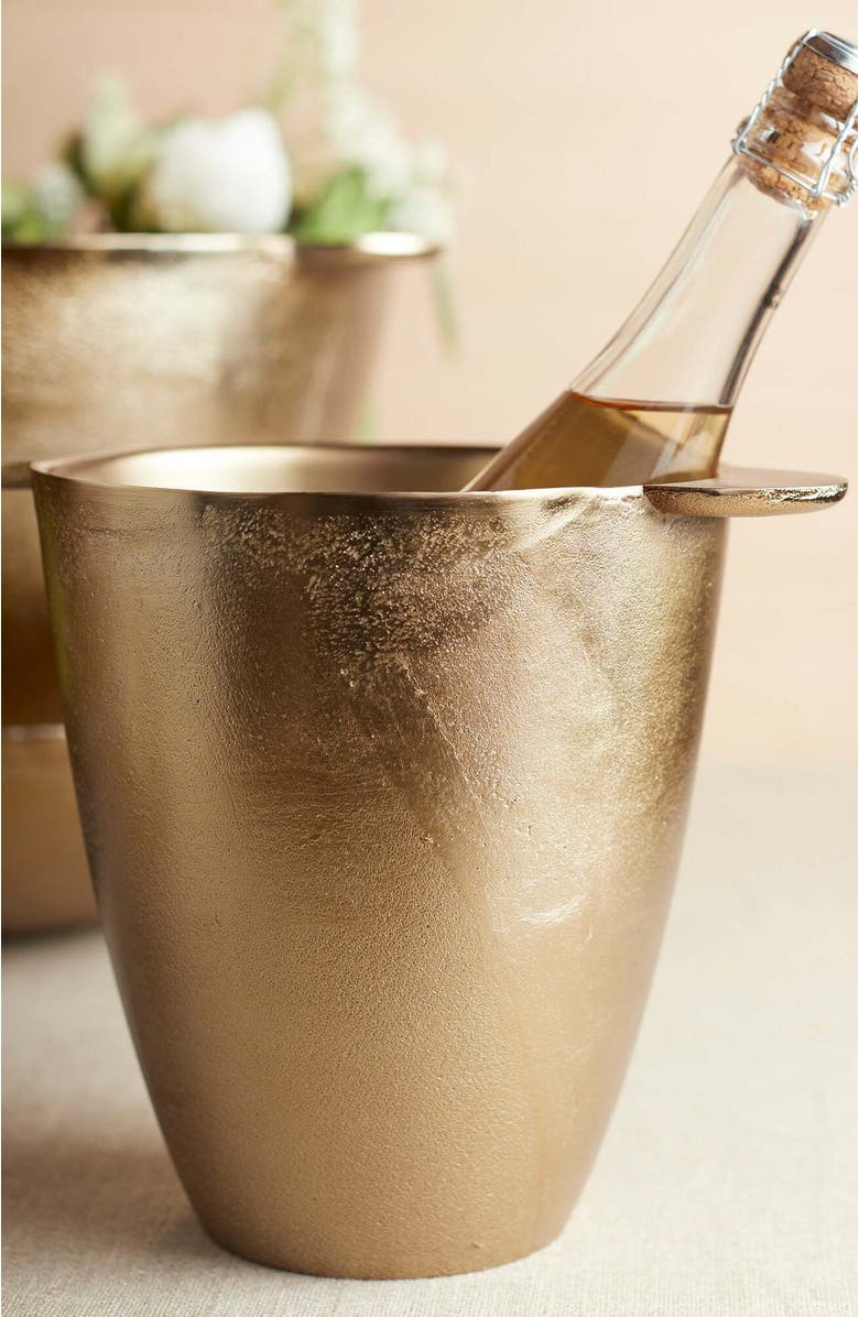 The Collective Home Stinson Antique Brass Wine Chiller, Alternate, color, Gold