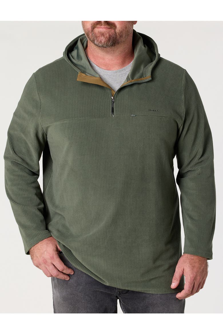 Big & Tall TRVLR Series Hooded 1/4-Zip Pullover, Main, color, DARK OLIVE