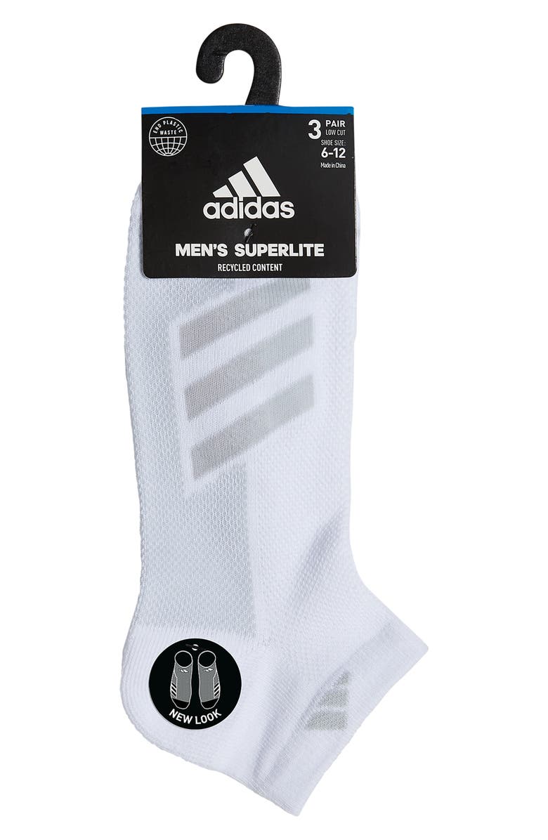 adidas Assorted 3-Pack Superlite Low Cut Socks, Alternate, color, 