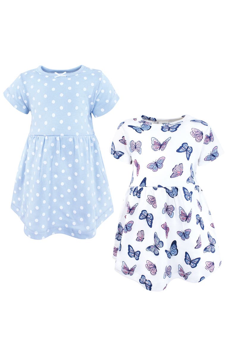 Hudson Baby Stylish Baby Dress 2Pc, Main, color, Blue Butterflies