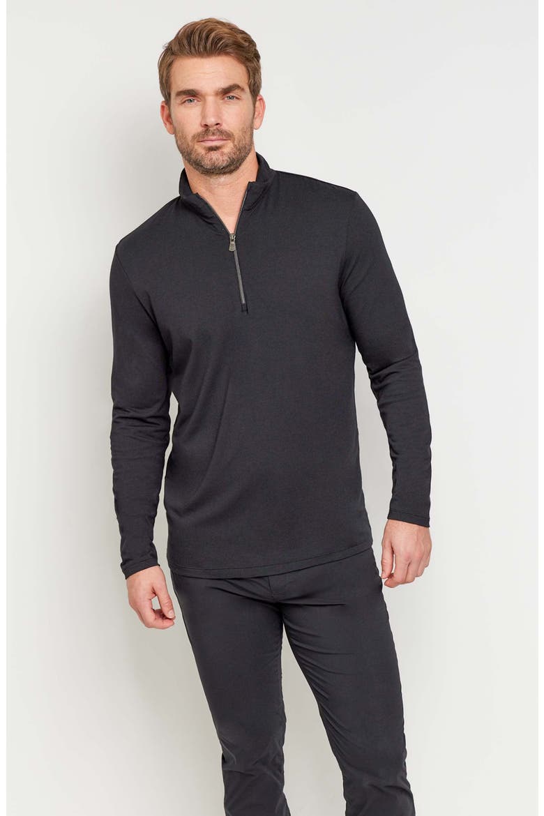 Charlie Zip Pima Top, Main, color, Black