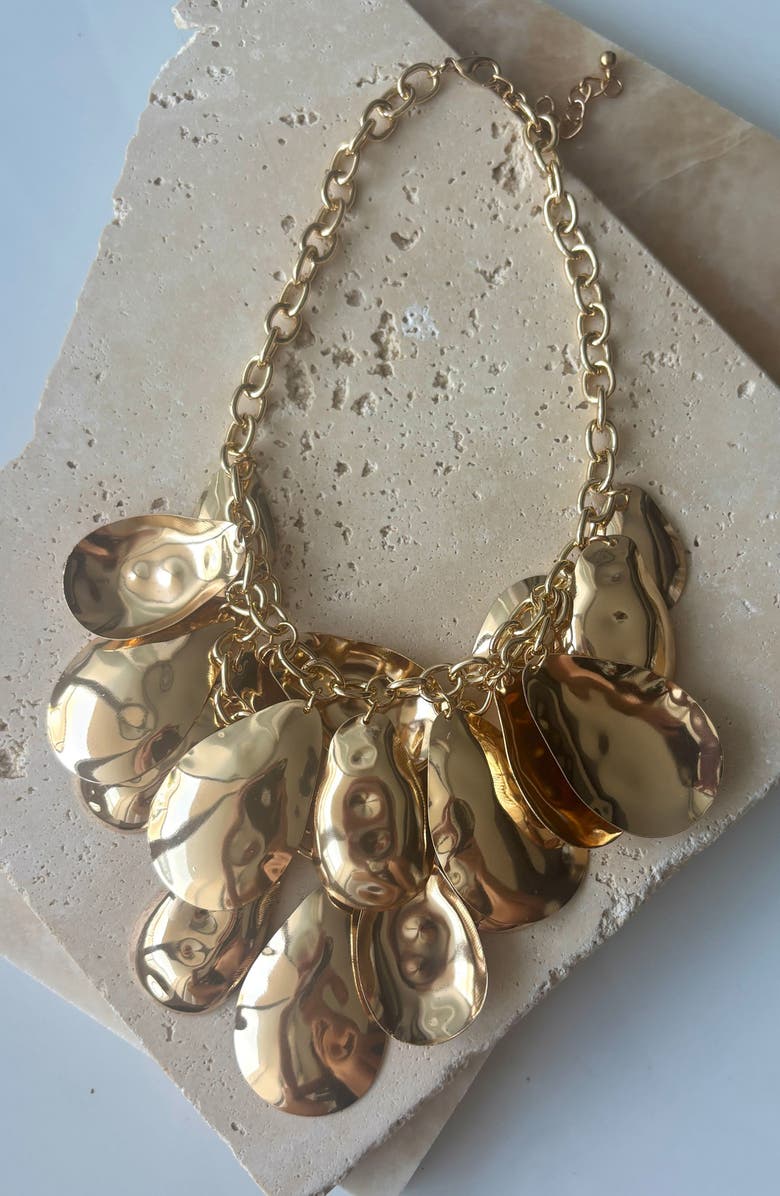 Adornia Layered Bib Necklace, Alternate, color, Gold