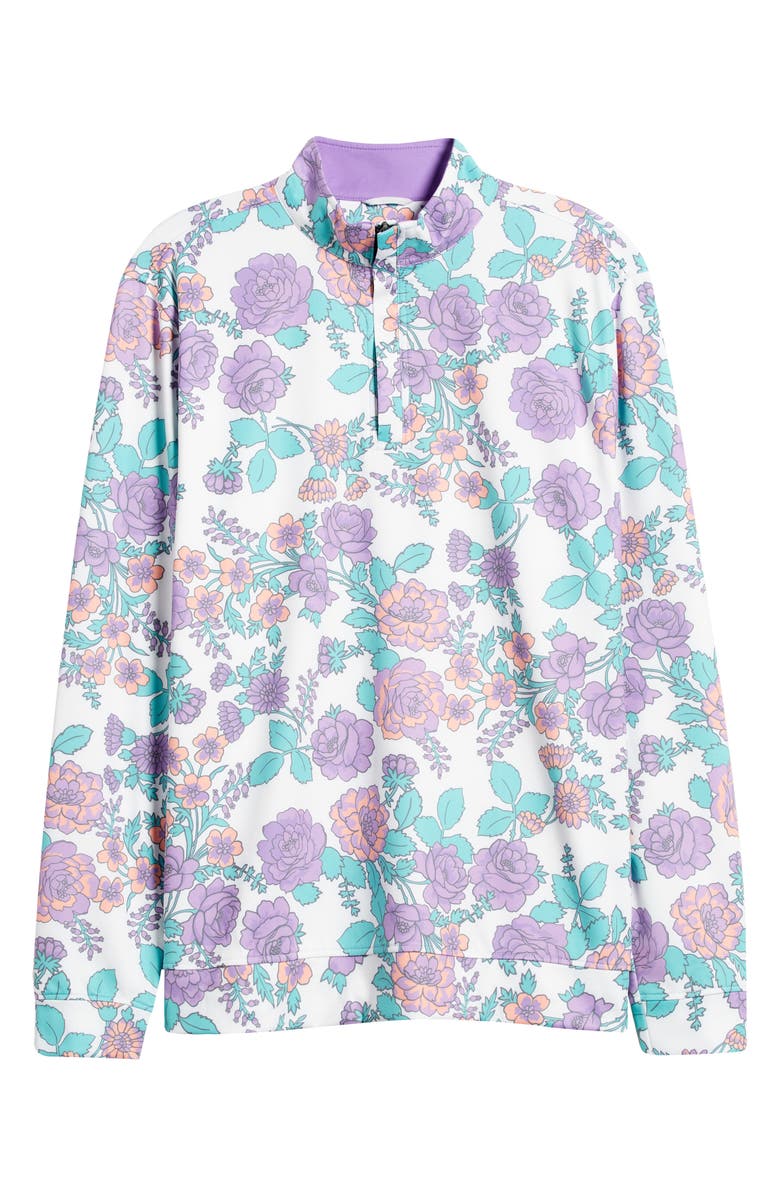 Swannies Stang Floral Quarter Zip Pullover, Alternate, color, Purple