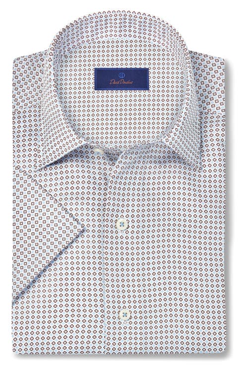 Micro Print Lyocell Short Sleeve Shirt