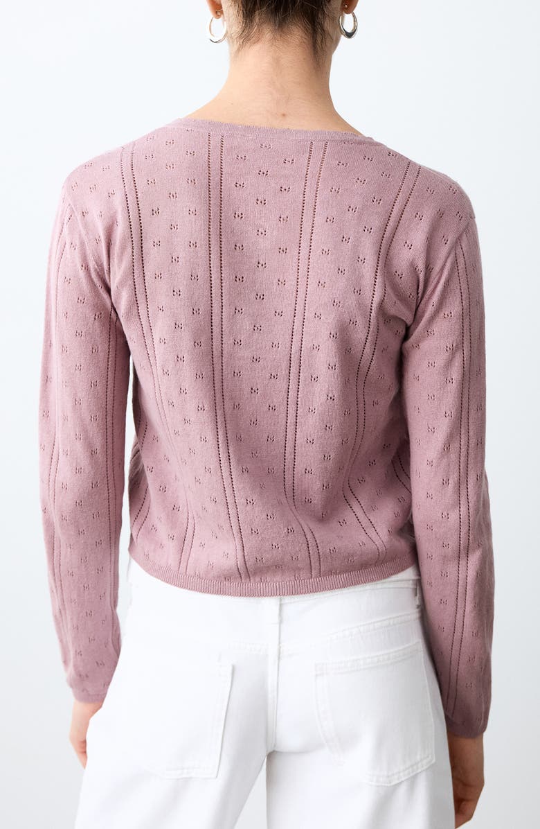 MANGO TEEN Pointelle Cardigan, Alternate, color, Pink