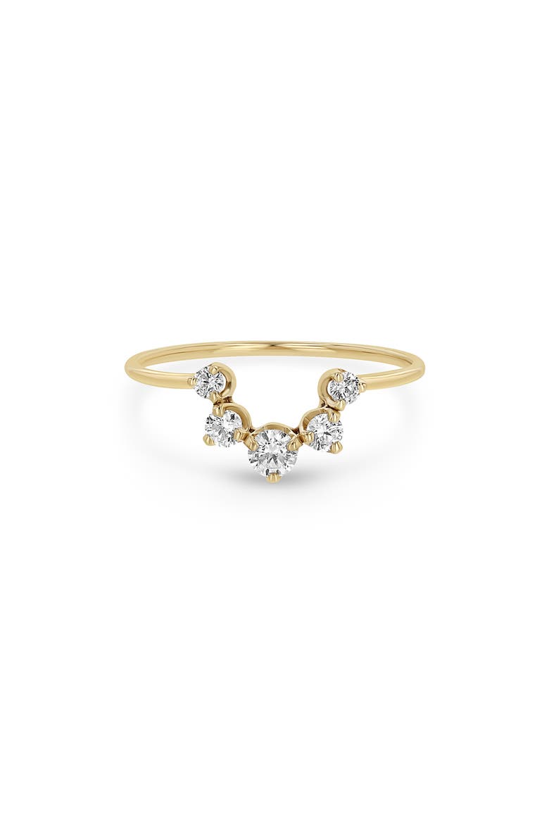 Diamond Arc Crown Ring, Main, color, YELLOW GOLD