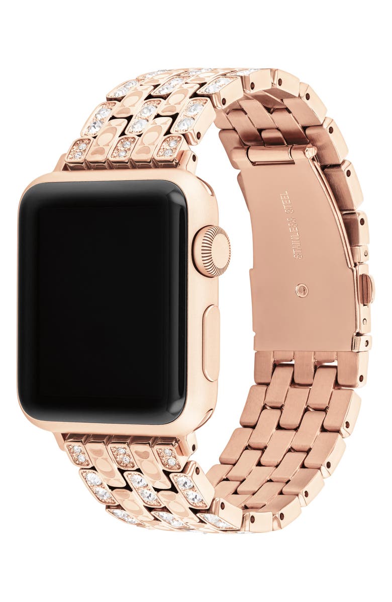 COACH Pavé Crystal Apple Watch<sup>®</sup> Bracelet Watchband, Alternate, color, 