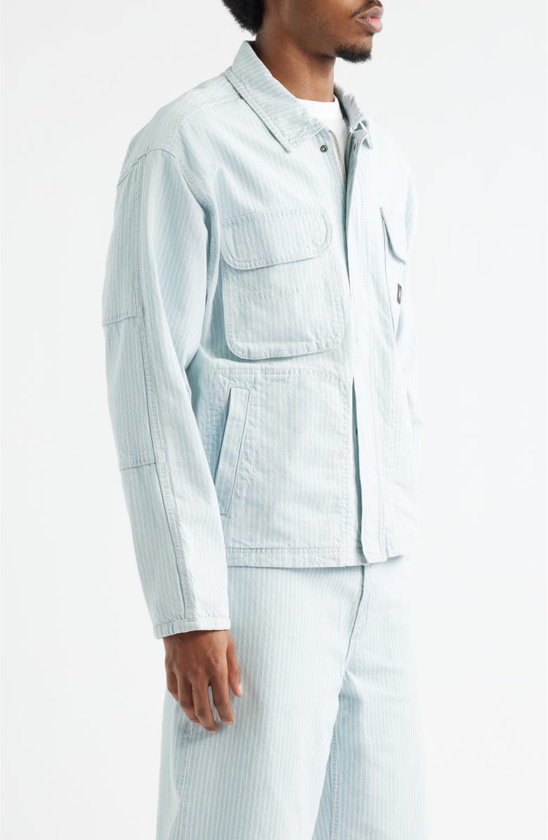 Vans Umber Stripe Denim Jacket, Alternate, color, Blue Ice Stripe