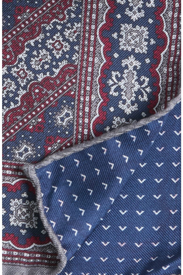Paisley Pocket Square, Alternate, color, BORDEAUX