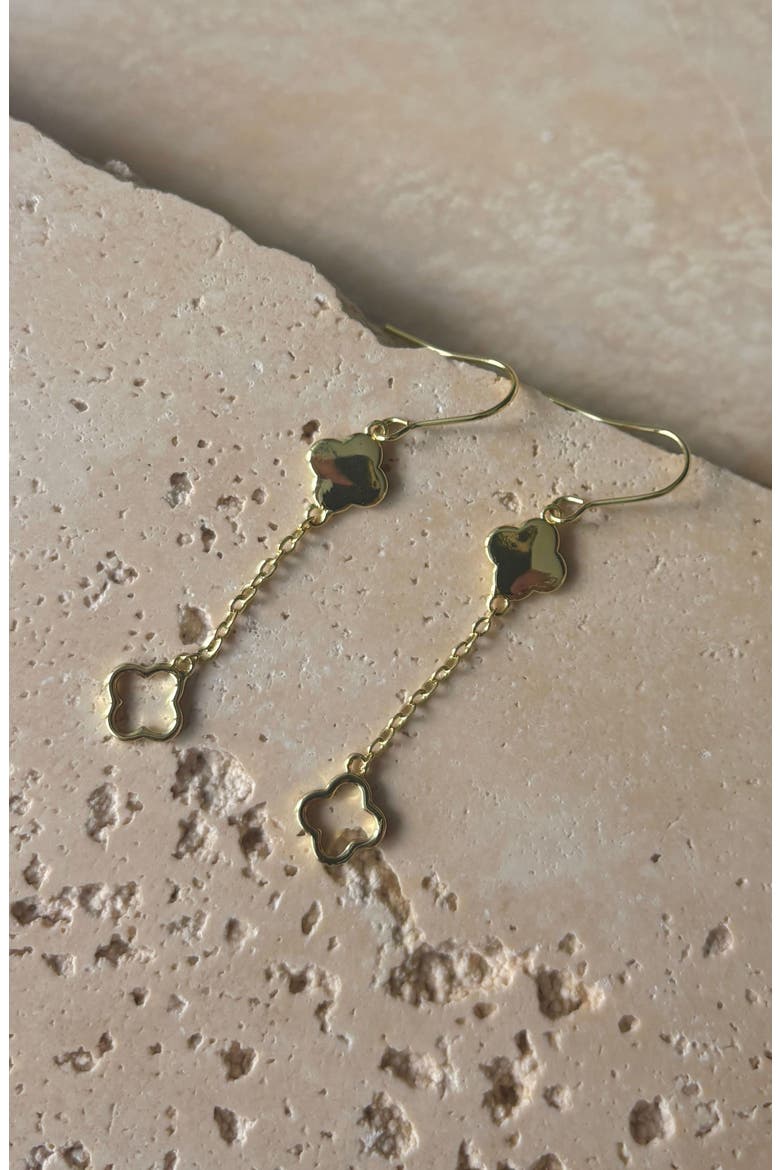 Clover Drop Earrings, Alternate, color, GOLD