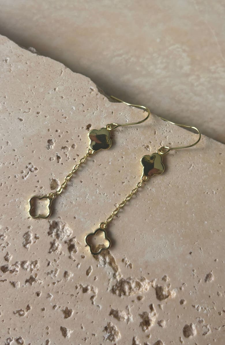 Adornia Clover Drop Earrings, Alternate, color, Gold