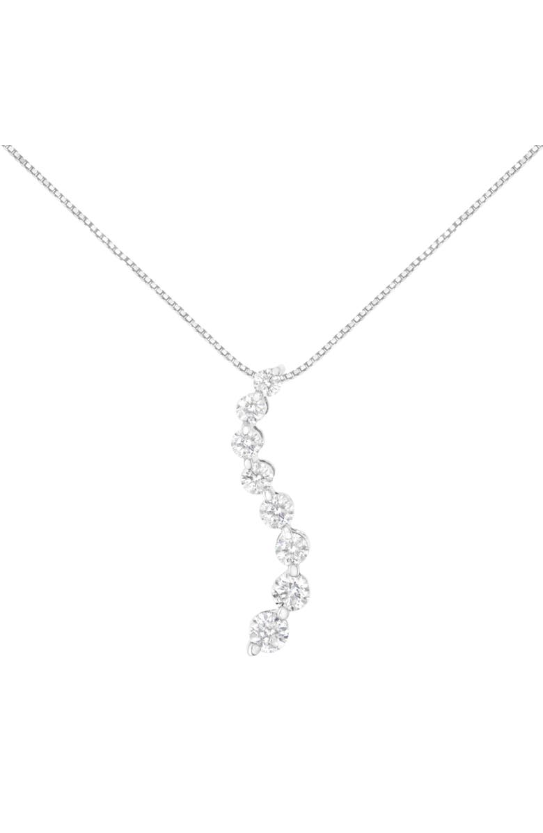 Haus of Brilliance 14K White Gold 3.0 Cttw Diamond S Shaped Graduated 18" Pendant Necklace, Main, color, White