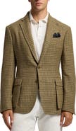 Ralph Lauren Purple Label Kent Hand Tailored Houndstooth Check Linen & Wool Sport Coat