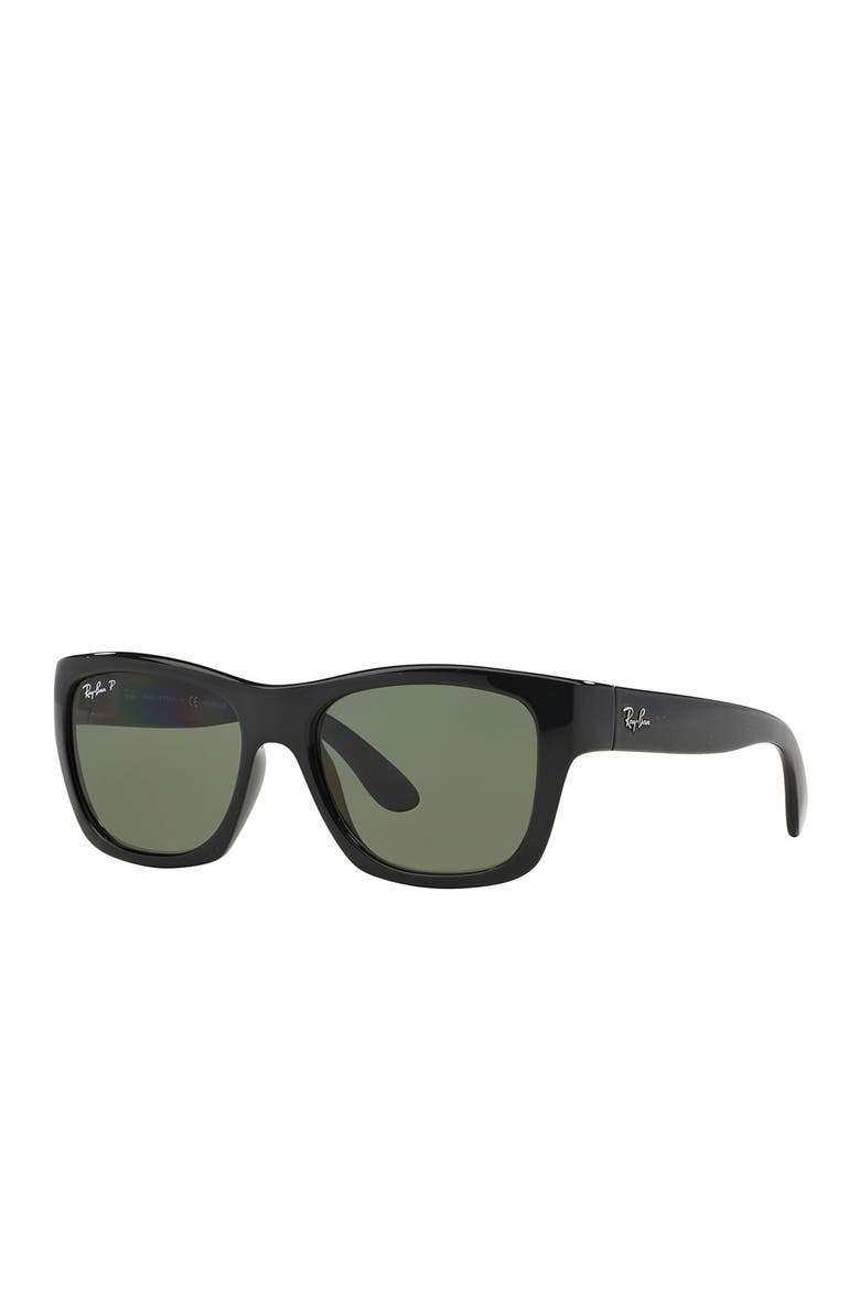 53mm Polarized Wayfarer Sunglasses, Alternate, color, BLACK