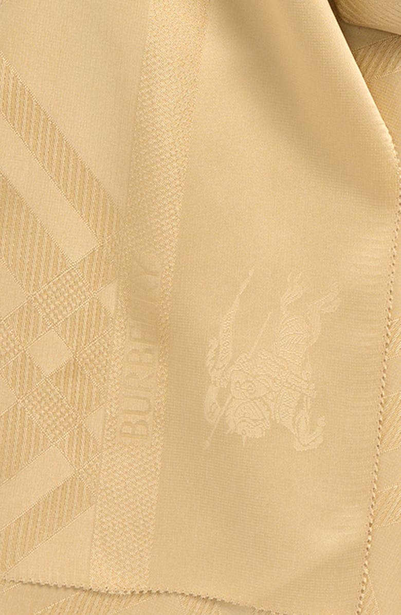 Burberry Tonal Jacquard Check Silk Scarf, Alternate, color, Sand