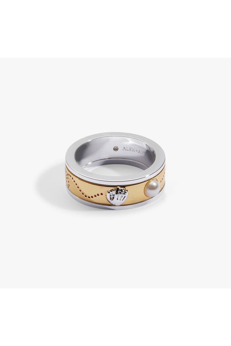 Baseball Fidget Ring, Alternate, color, Silver
