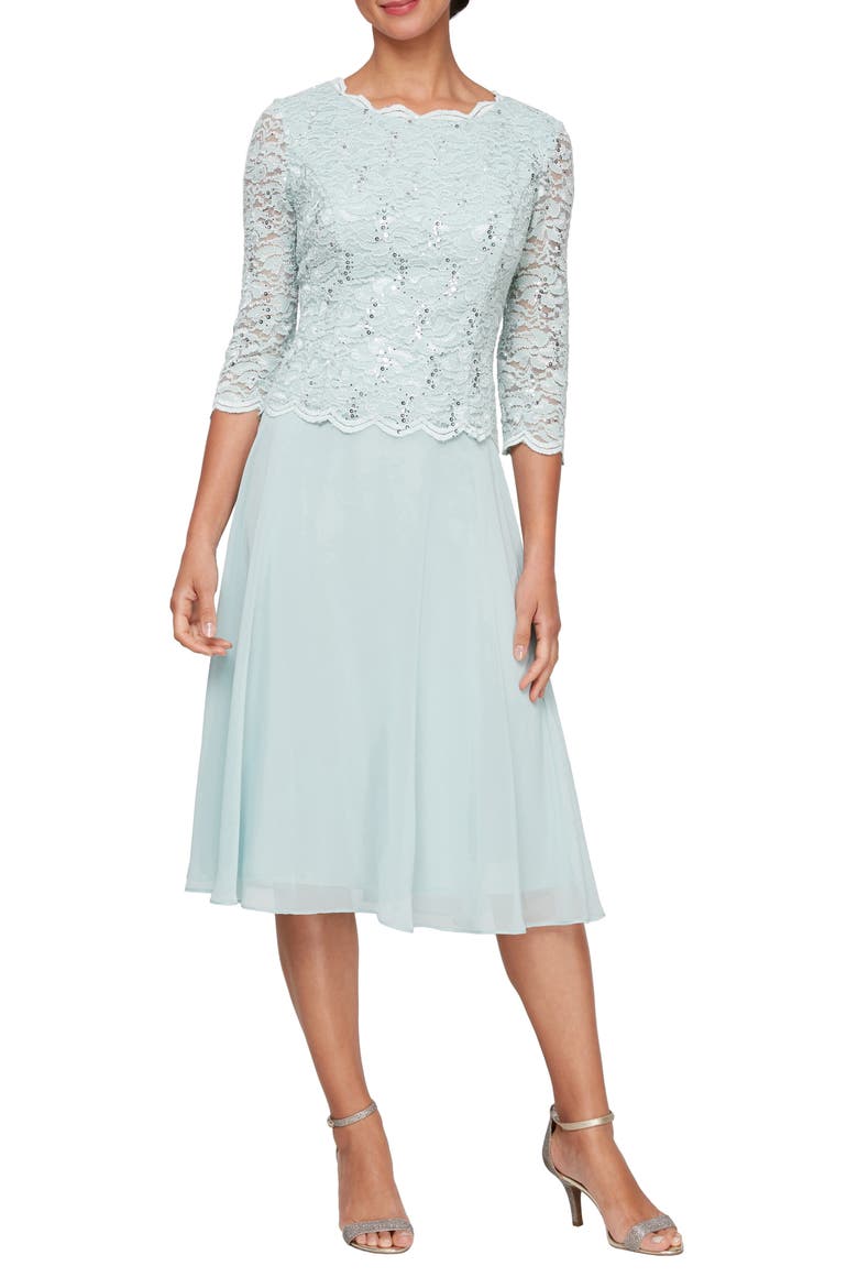 Faux Two-Piece Cocktail Dress, Main, color, FRESH MINT