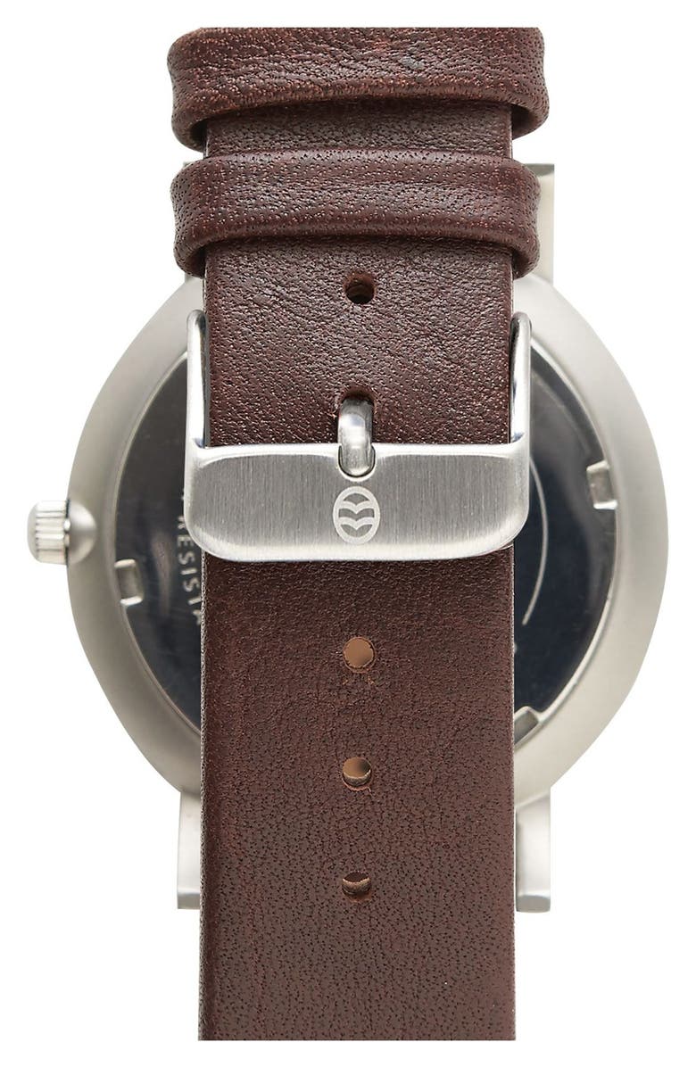 SHORE PROJECTS 'Anglesey' Leather Strap Watch, 39mm, Alternate, color,