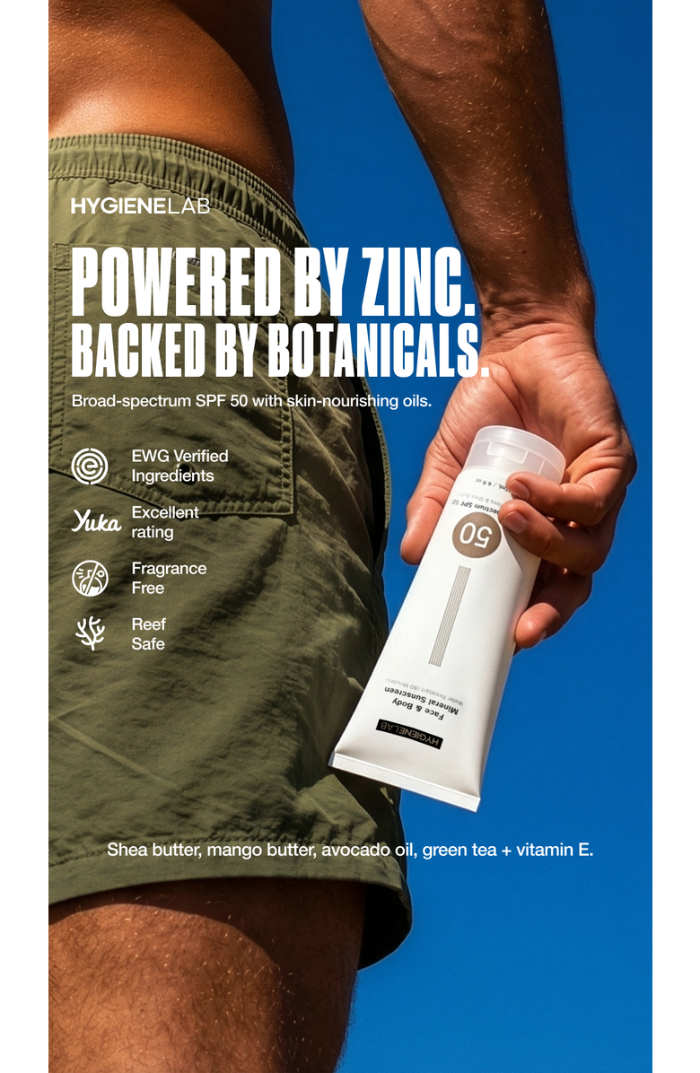 HygieneLab Fragrance-Free Mineral SPF 50 Face & Body Sunscreen, Alternate, color, Neatral