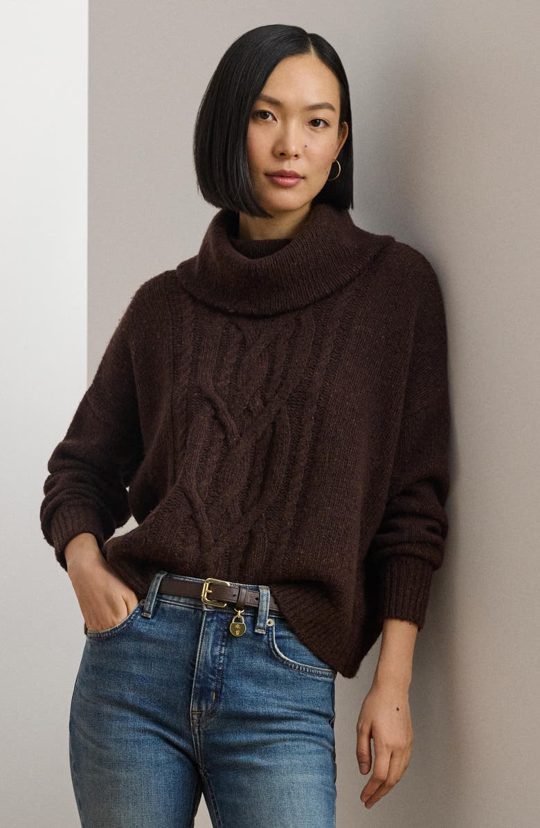 Lauren Ralph Lauren Wool Blend Turtleneck Sweater, Alternate, color, 