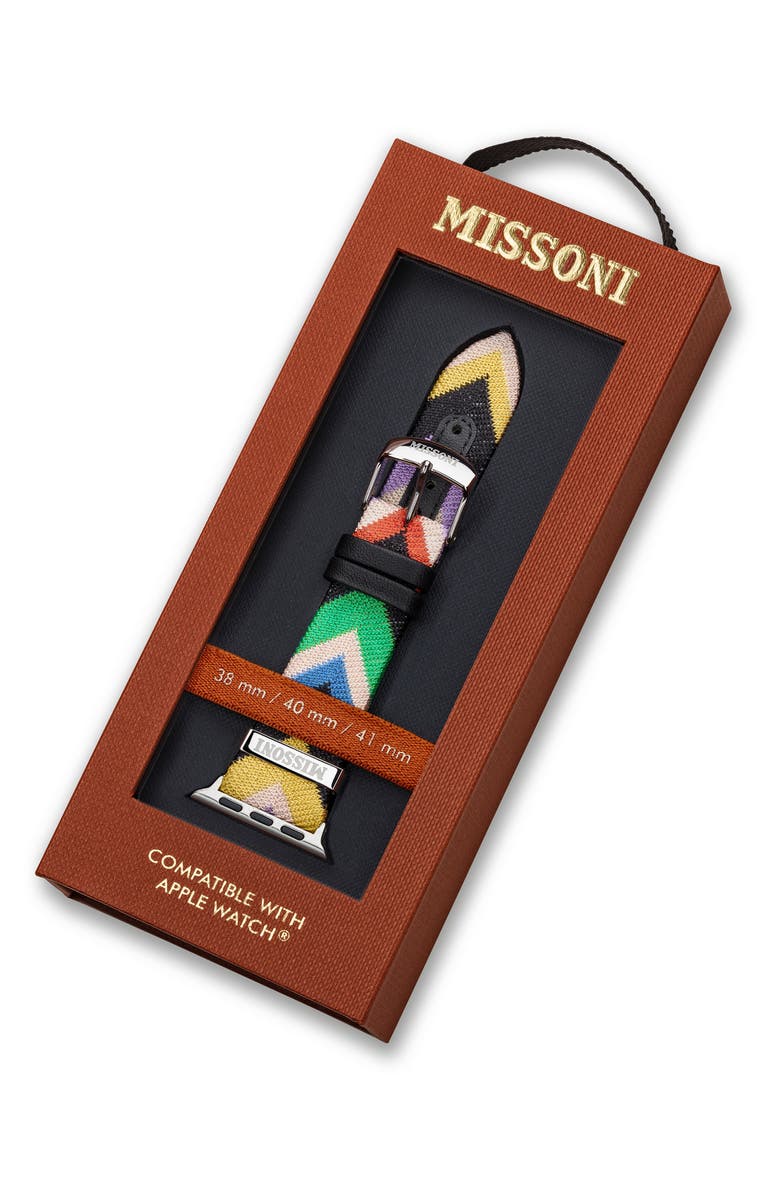 Missoni Zigzag Leather 24mm Apple Watch<sup>®</sup> Watchband, Alternate, color, 