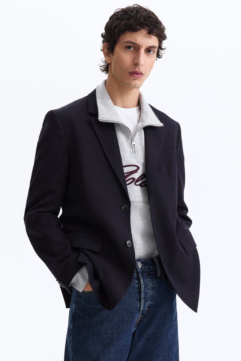 Relaxed Fit Jacket, Main, color, Navy blue