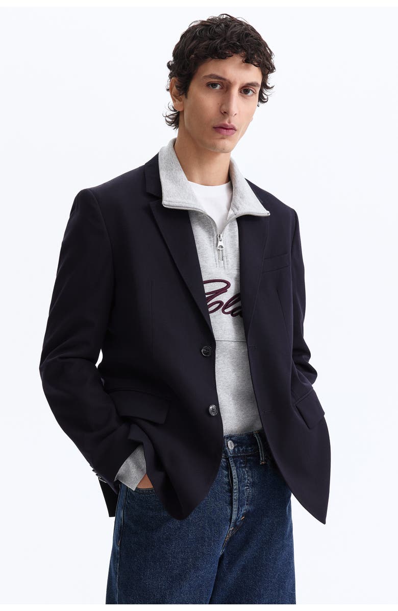 H&M Relaxed Fit Jacket, Main, color, Navy Blue