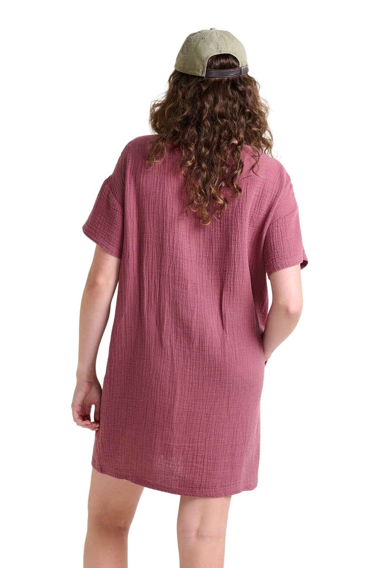 Tate Double Weave Short Sleeve Dress, Alternate, color, Wild Ginger