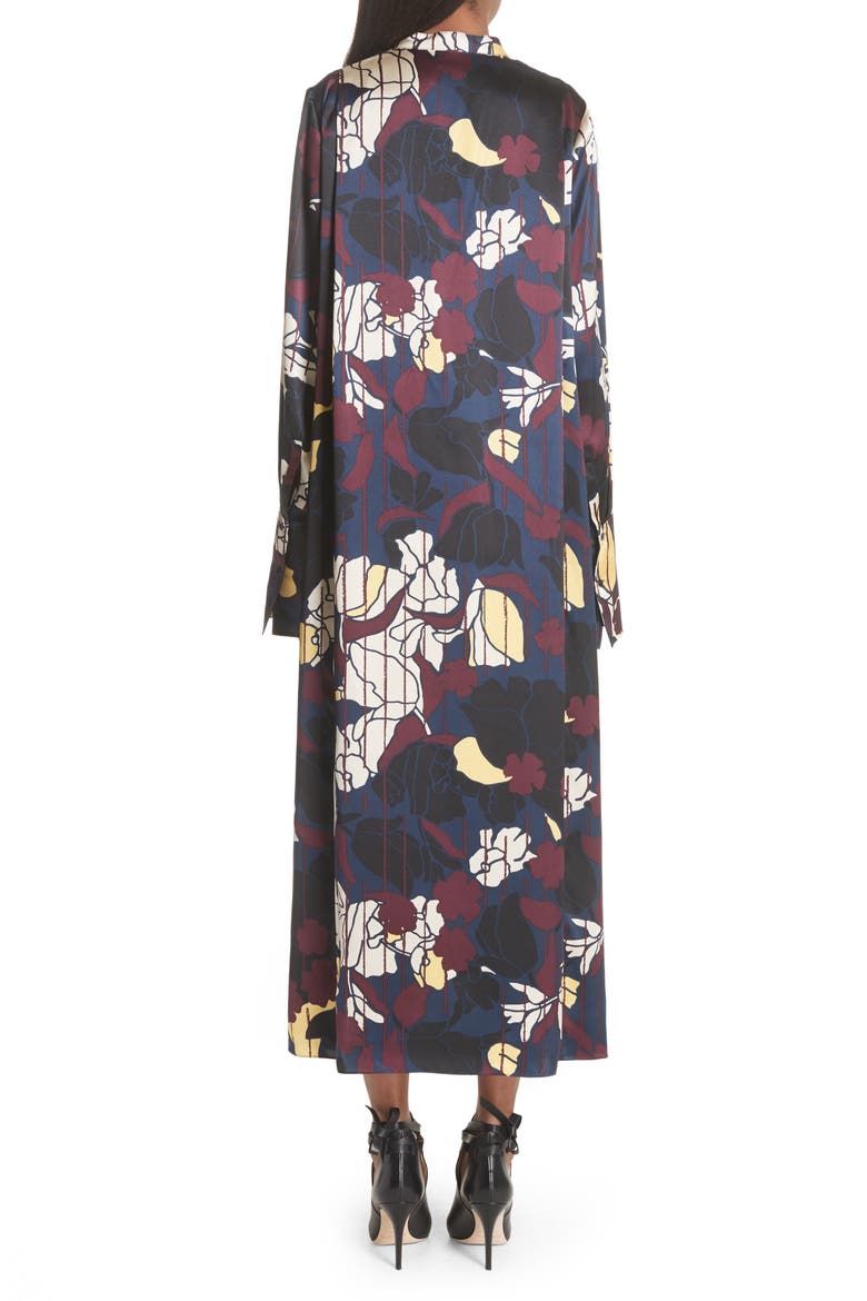 Anwyn Floral Silk Dress, Alternate, color, FRENCH BLUE FLORAL PRINT