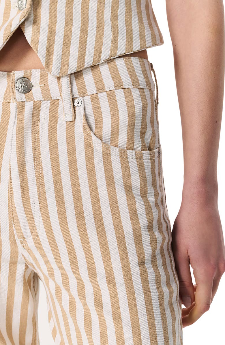 rag & bone Shea Stripe High Waist Relaxed Straight Leg Jeans, Alternate, color, Tan Stripe