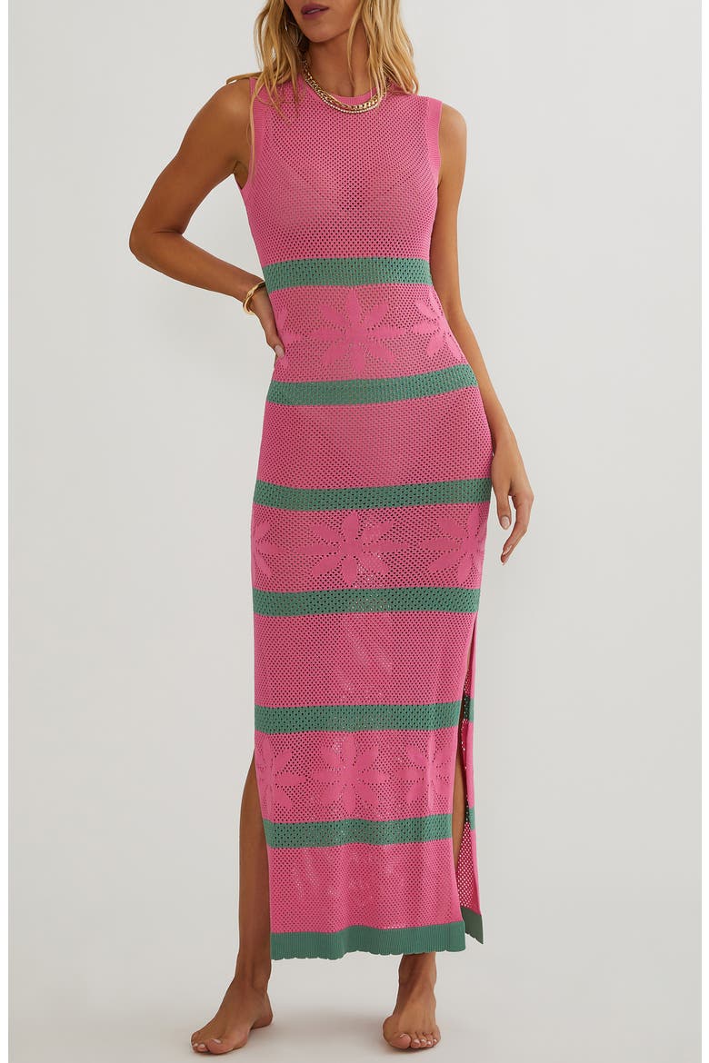 Brigid Sleeveless Cover-Up Maxi Dress, Main, color, RASPBERRY BLOOM